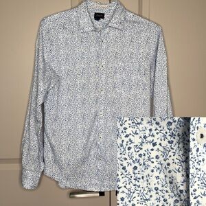 Good Man Brand Blue Floral Long Sleeve Shirt S